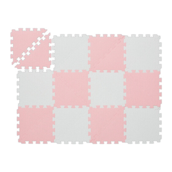 Puzzlematte rosa-weiß