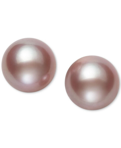 Pearl Earrings, 14k Gold Cultured Freshwater Pearl Stud Earrings (10mm) (Also Available in Pink Cultured Freshwater Pearl)