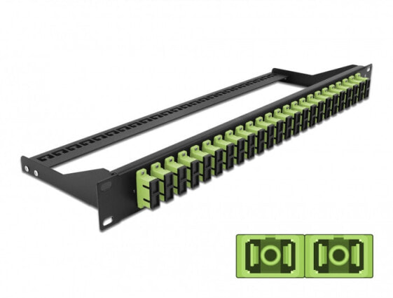 Delock 43397 - Fiber - SC - Black - Green - Rack mounting - 1U - 482.6 mm