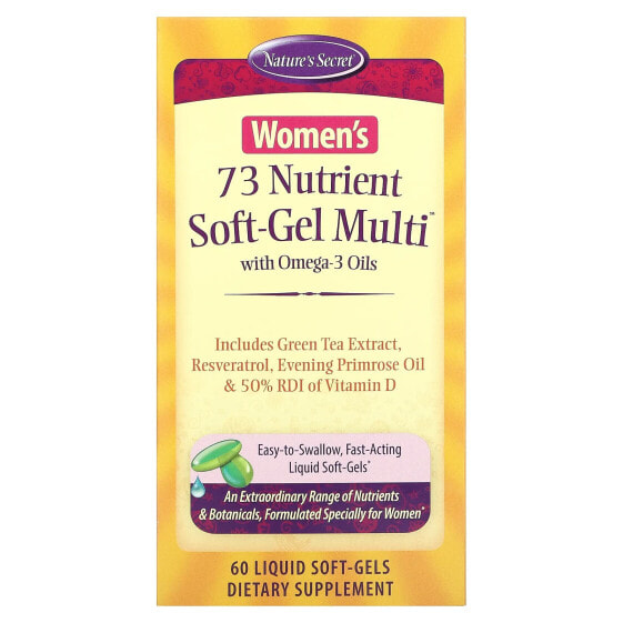 Мультивитамины Женское здоровье Nature's Secret Women's 73 Nutrient Soft-Gel Multi с омега-3, 60 жидких гелей