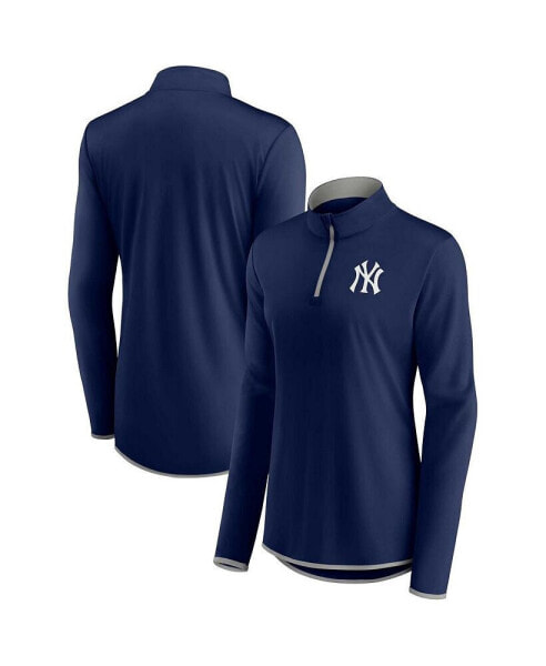 Блузка Fanatics женская синего цвета New York Yankees Corner с четвертью молнии