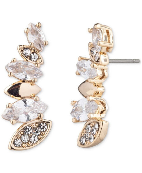 Gold-Tone Pavé & Marquise Crystal Drop Earrings