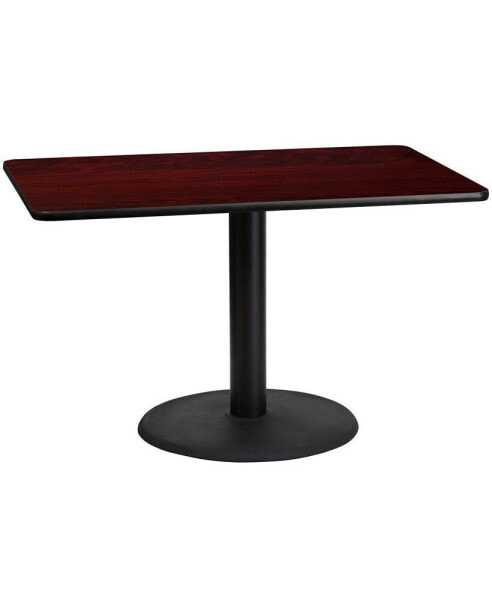 30"X48" Rectangular Laminate Table With 24" Round Table Base
