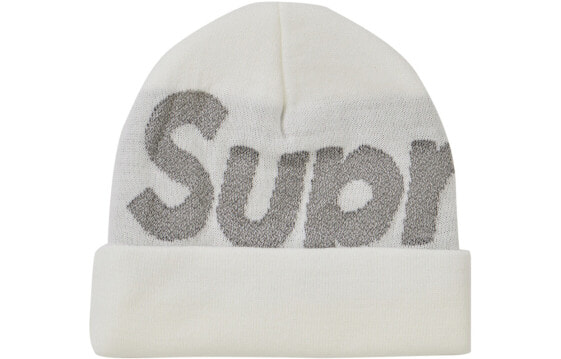 Supreme FW18 Big Logo Beanie White 3Mlogo SUP-FW18-904