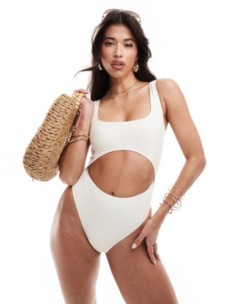 South Beach essential cut out swimsuit in coconut