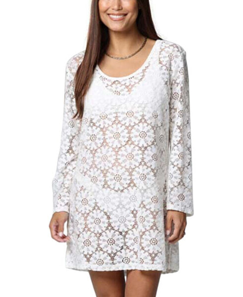 Women's Lace Long-Sleeve Cover-Up Dress