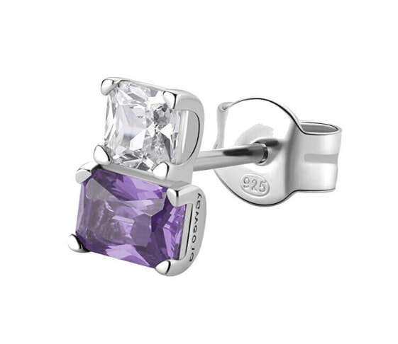 Elegant silver single earrings Fancy Magic Purple FMP10