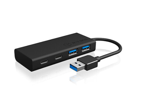 ICY BOX IB-HUB1426-U3 - USB 3.2 Gen 1 (3.1 Gen 1) Type-A - USB 3.2 Gen 1 (3.1 Gen 1) Type-A - USB 3.2 Gen 1 (3.1 Gen 1) Type-C - 5000 Mbit/s - Black - Aluminium - Plastic - 0.1 m