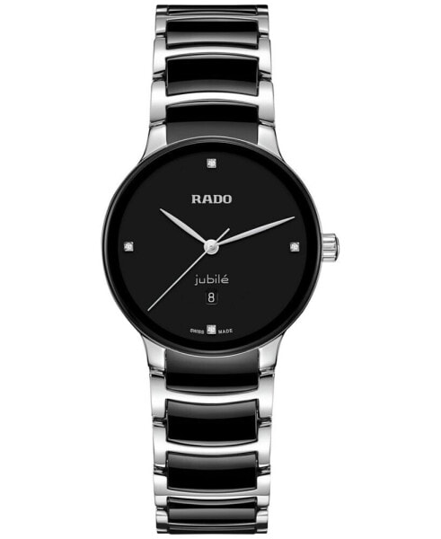 Часы Rado Swiss Centrix Black Ceramic & Steel Watch 31mm
