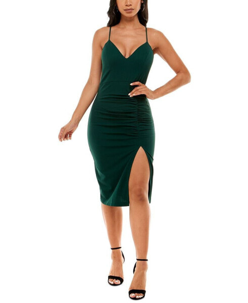 Juniors' Shirred Bodycon Dress