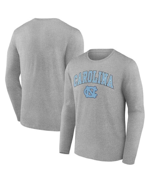 Men's Heather Gray North Carolina Tar Heels Campus Long Sleeve T-shirt