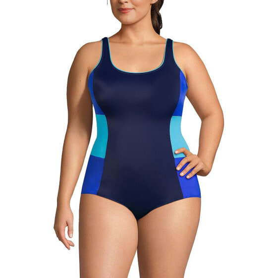 Plus Size Chlorine Resistant Soft Cup Tugless Sporty One Piece Swimsuit