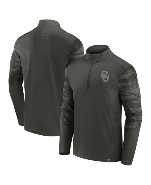 Men's Black Oklahoma Sooners OHT Military-Inspired Appreciation Guardian Quarter-Zip Top