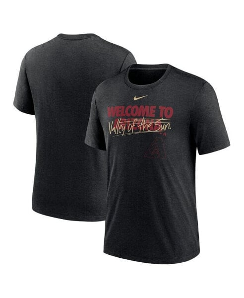 Men's Heather Black Arizona Diamondbacks Home Spin Tri-Blend T-shirt