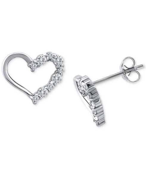 Cubic Zirconia Open Heart Stud Earrings, Created for Macy's