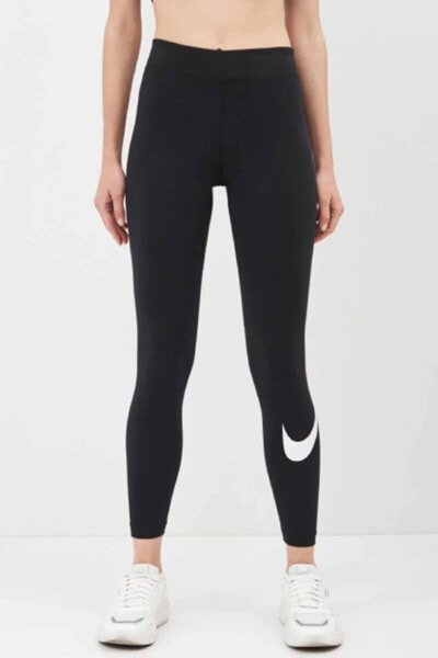 Sportswear Essential Mid-rise Swoosh Leggings Kadın Tayt Cz8530-010-siyah