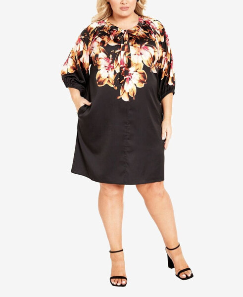 Plus Size Lily Placement Relaxed Fit Mini Dress