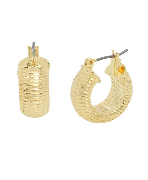 Gold Omega Huggie Earrings