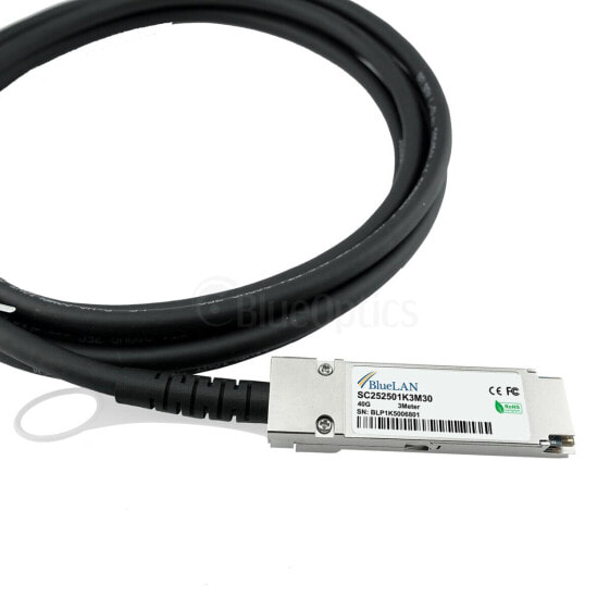 BlueOptics CPAC-DAC-40G-05M-BL - 0.5 m - QSFP - QSFP - Male/Male - Black - Silver - 40 Gbit/s