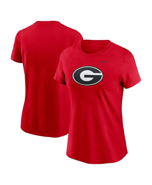 Women's Red Georgia Bulldogs Primetime Evergreen Logo T-Shirt