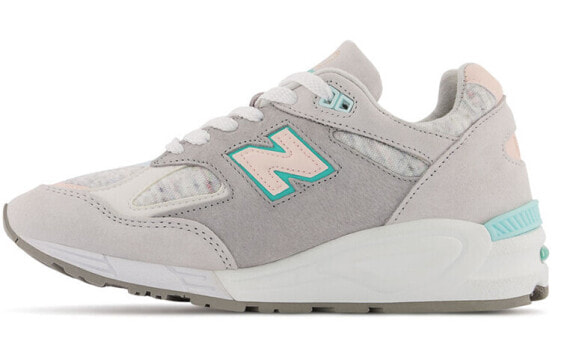 New Balance NB 990 V2 复古百搭 休闲 美产 低帮 跑步鞋 女款 浅灰色 / Кроссовки New Balance NB 990 V2 W990NT2