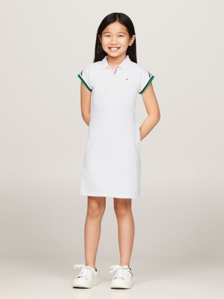 Kids' Shoulder-Stripe Polo Dress