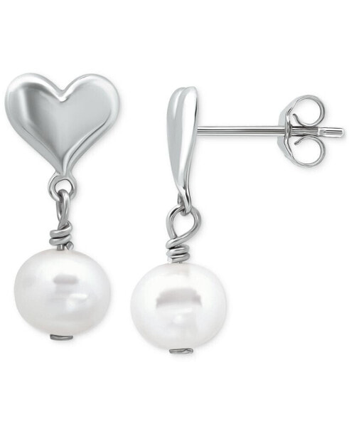 Cultured Freshwater Pearl (5mm) Heart Drop Earrings, Created for Macy's