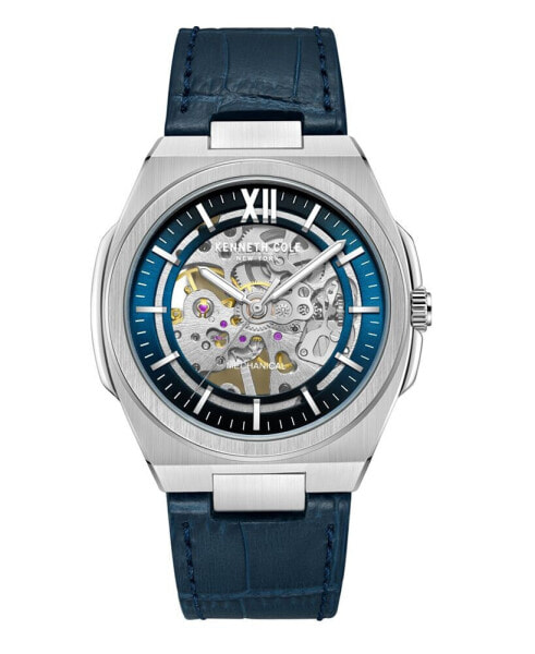Часы Kenneth Cole New York Mechanical Blue Genuine Leather Watch
