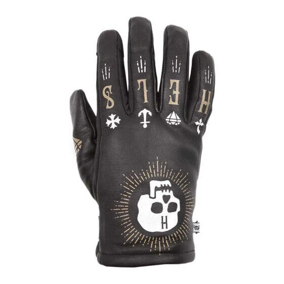 HELSTONS Kustom Hiver Skull leather gloves