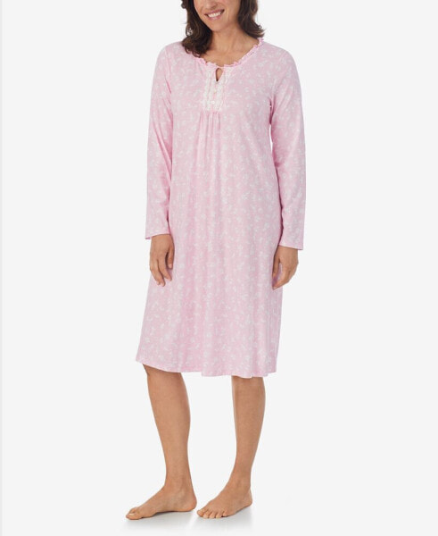 Women's Long Sleeve Midi Nightgown