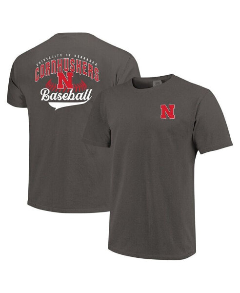 Men's Graphite Nebraska Huskers Baseball Comfort Colors T-Shirt