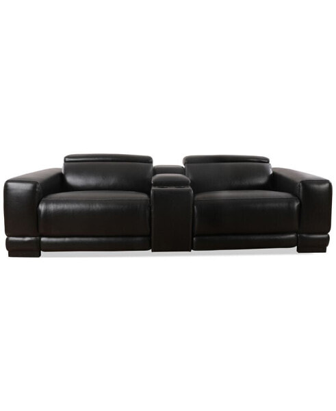 Krofton 3-Pc. Beyond Leather Fabric Sofa with 2 Power Motion Recliners and 1 Console, Created for Macy's