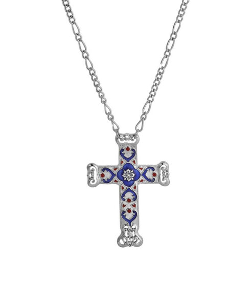 2028 symbols of Faith Enamel Cross Necklace