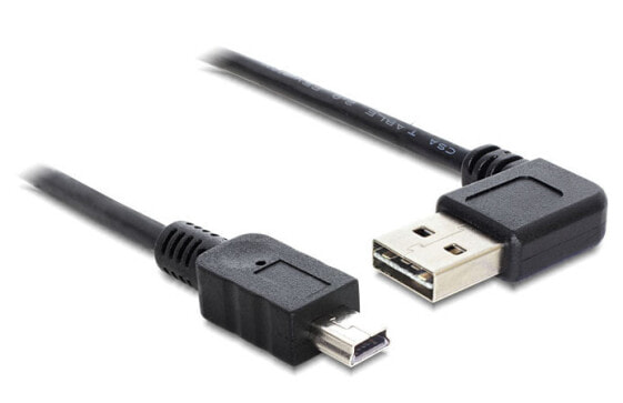 Delock 5m USB 2.0 A - miniUSB m/m - 5 m - USB A - Mini-USB A - USB 2.0 - Male/Male - Black