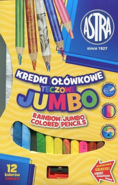 Astra Kredki ołówkowe tęczowe Jumbo 12 kolorów (312118002)