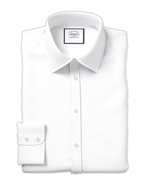 Charles Tyrwhitt Egyptian Lattice Extra Slim Fit Shirt Men's White 16" - 34"