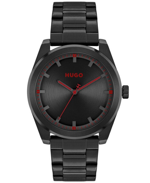 Часы и аксессуары Hugo Boss Наручные часы Bright Quartz Ionic Plated Black Steel 42 мм
