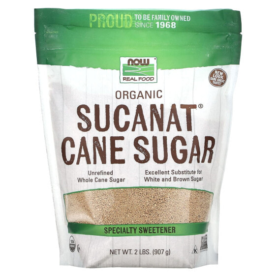 NOW Foods, Real Food, Sucanat, сертифицированный органический тростниковый сахар, 907 г (2 фунта)