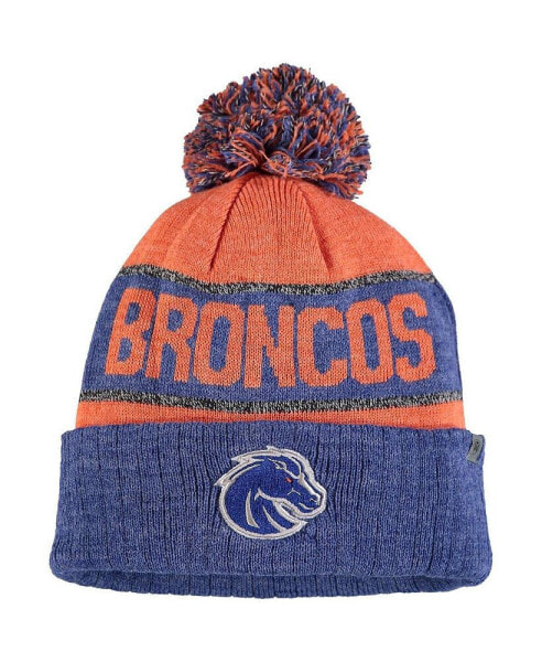 Шапка Top of the World мужская оранжевая и голубая Boise State Broncos Below Zero с меховым помпоном