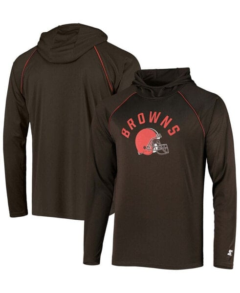 Футболка с капюшоном Starter мужская коричневая Cleveland Browns Raglan Long Sleeve T-shirt