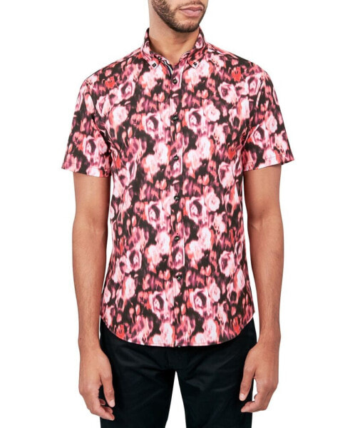 Men's Regular Fit Non-Iron Performance Stretch Floral Button-Down Shirt