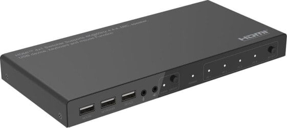 System przekazu sygnału AV MicroConnect Microconnect MC-HDMIKVM0401-4K przełącznik KVM Czarny