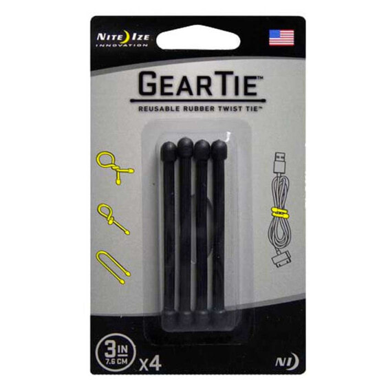 NITE IZE Gear Tie 3 Inch Pack 4 Units Clamp