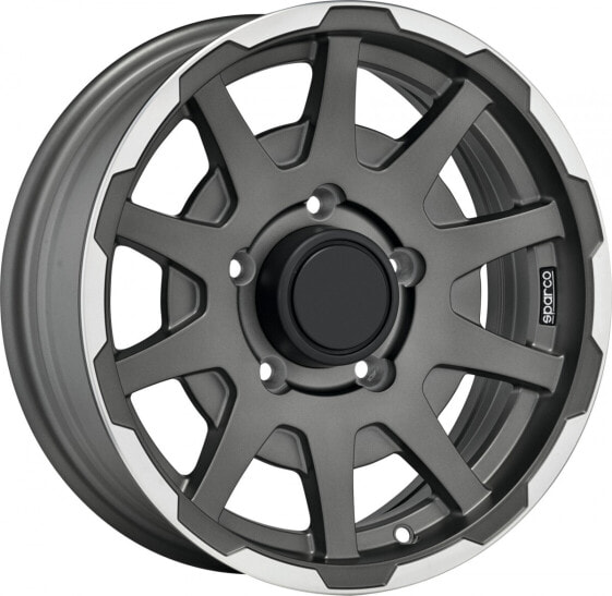 Литый колесный диск Sparco Dakar матовый темно-графитовый с полированным ободом 5.5x16 ET0 - LK5/139.7 ML108.3