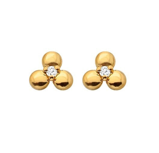 Beautiful Gold Plated Jac Jossa Soul DE760 Diamond Earrings