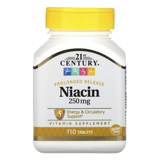 Витамин группы B 21st Century Niacin 500 мг, 100 таблеток, с длительным высвобождением