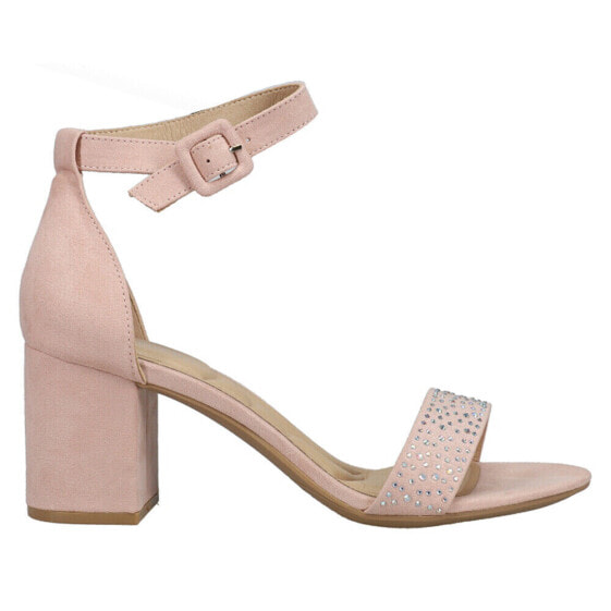 CL by Laundry Jolly Rhinestone Block Heels Ankle Strap Womens Pink Dress Sandal