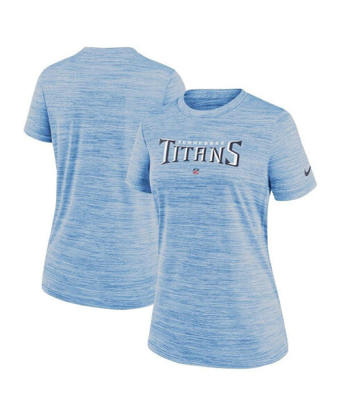 Women's Light Blue Tennessee Titans Sideline Velocity Performance T-shirt