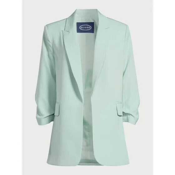 Scoop Relaxed Fit 3/4 Scrunch Sleeve Blazer Women's XXL (20) Light Green