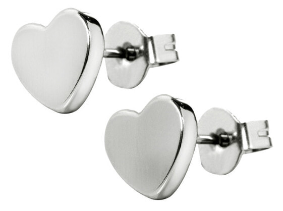 Small heart earrings made of steel KES-026